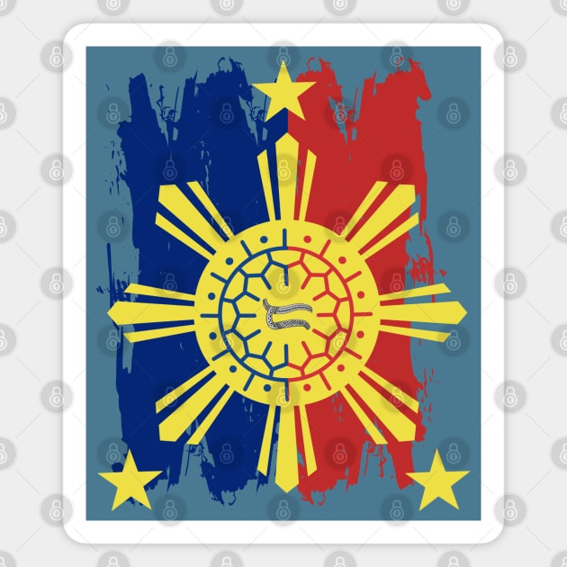 Philippine Flag / 3 Stars & Sun / Baybayin - DA / RA Magnet by Pirma Pinas